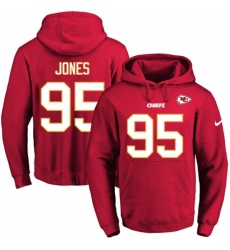 NFL Mens Nike Kansas City Chiefs 95 Chris Jones Red Name Number Pullover Hoodie