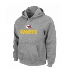 NFL Mens Nike Kansas City Chiefs Authentic Logo Pullover Hoodie Grey