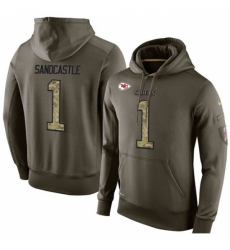 NFL Nike Kansas City Chiefs 1 Leon Sandcastle Green Salute To Service Mens Pullover Hoodie
