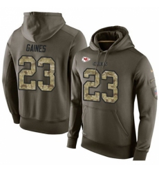 NFL Nike Kansas City Chiefs 23 Phillip Gaines Green Salute To Service Mens Pullover Hoodie
