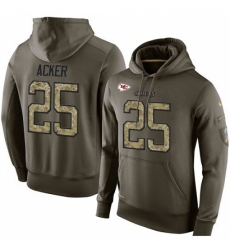 NFL Nike Kansas City Chiefs 25 Kenneth Acker Green Salute To Service Mens Pullover Hoodie
