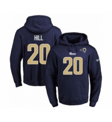 Football Mens Los Angeles Rams 20 Troy Hill Navy Blue Name Number Pullover Hoodie