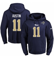 NFL Mens Nike Los Angeles Rams 11 Tavon Austin Navy Blue Name Number Pullover Hoodie