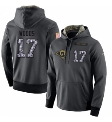 NFL Mens Nike Los Angeles Rams 17 Robert Woods Stitched Black Anthracite Salute to Service Player Performance Hoodie