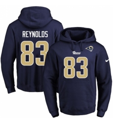 NFL Mens Nike Los Angeles Rams 83 Josh Reynolds Navy Blue Name Number Pullover Hoodie