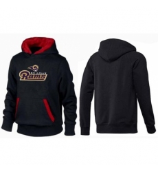 NFL Mens Nike Los Angeles Rams Authentic Logo Pullover Hoodie BlackRed