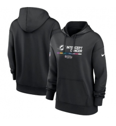 Women Miami Dolphins 2022 Black NFL Crucial Catch Therma Performance Pullover Hoodie