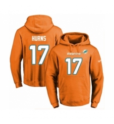Football Mens Miami Dolphins 17 Allen Hurns Orange Name Number Pullover Hoodie