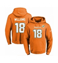 Football Mens Miami Dolphins 18 Preston Williams Orange Name Number Pullover Hoodie