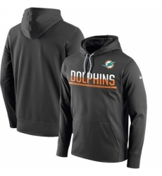 NFL Mens Miami Dolphins Nike Anthracite Sideline Circuit Pullover Performance Hoodie