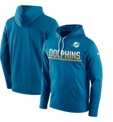 NFL Mens Miami Dolphins Nike Blue Sideline Circuit Pullover Performance Hoodie