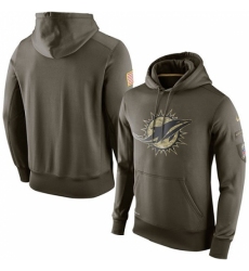 NFL Mens Miami Dolphins Nike Olive Salute To Service KO Performance Hoodie