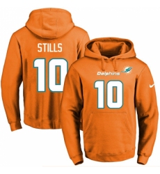 NFL Mens Nike Miami Dolphins 10 Kenny Stills Orange Name Number Pullover Hoodie