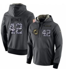 NFL Mens Nike Miami Dolphins 42 Alterraun Verner Stitched Black Anthracite Salute to Service Player Performance Hoodie