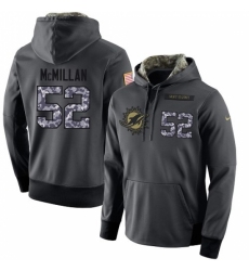 NFL Mens Nike Miami Dolphins 52 Raekwon McMillan Stitched Black Anthracite Salute to Service Player Performance Hoodie