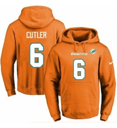 NFL Mens Nike Miami Dolphins 6 Jay Cutler Orange Name Number Pullover Hoodie
