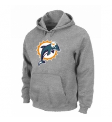 NFL Mens Nike Miami Dolphins Logo Pullover Hoodie Grey