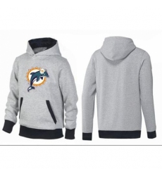 NFL Mens Nike Miami Dolphins Logo Pullover Hoodie GreyBlack