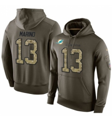 NFL Nike Miami Dolphins 13 Dan Marino Green Salute To Service Mens Pullover Hoodie
