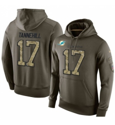 NFL Nike Miami Dolphins 17 Ryan Tannehill Green Salute To Service Mens Pullover Hoodie