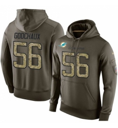 NFL Nike Miami Dolphins 56 Davon Godchaux Green Salute To Service Mens Pullover Hoodie