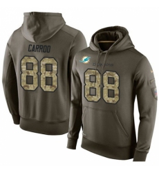 NFL Nike Miami Dolphins 88 Leonte Carroo Green Salute To Service Mens Pullover Hoodie
