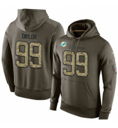 NFL Nike Miami Dolphins 99 Jason Taylor Green Salute To Service Mens Pullover Hoodie
