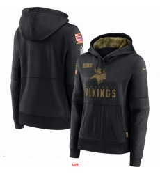Women Minnesota Vikings Nike 2020 Salute to Service Performance Pullover Hoodie Black