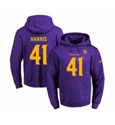 Football Mens Minnesota Vikings 41 Anthony Harris PurpleGold No Name Number Pullover Hoodie