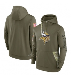 Men Minnesota Vikings 2022 Olive Salute To Service Therma Performance Pullover Hoodie