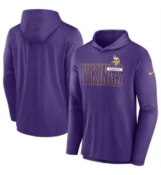 Men Minnesota Vikings Purple Lightweight Performance Hooded Long Sleeve T Shirt