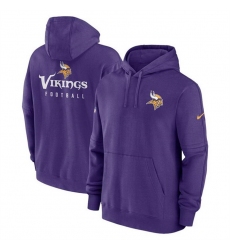 Men Minnesota Vikings Purple Sideline Club Fleece Pullover Hoodie