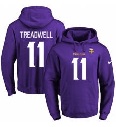 NFL Mens Nike Minnesota Vikings 11 Laquon Treadwell Purple Name Number Pullover Hoodie