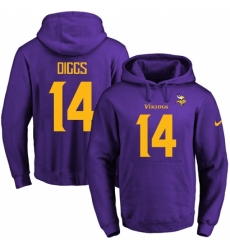 NFL Mens Nike Minnesota Vikings 14 Stefon Diggs PurpleGold No Name Number Pullover Hoodie