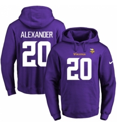 NFL Mens Nike Minnesota Vikings 20 Mackensie Alexander Purple Name Number Pullover Hoodie