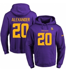 NFL Mens Nike Minnesota Vikings 20 Mackensie Alexander PurpleGold No Name Number Pullover Hoodie