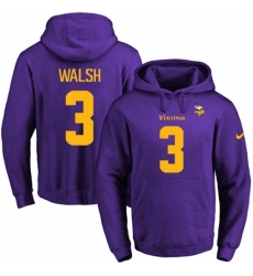 NFL Mens Nike Minnesota Vikings 3 Blair Walsh PurpleGold No Name Number Pullover Hoodie