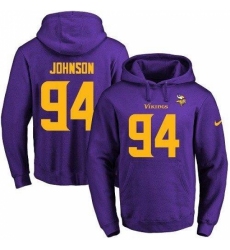 NFL Mens Nike Minnesota Vikings 94 Jaleel Johnson PurpleGold No Name Number Pullover Hoodie