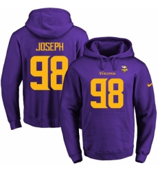 NFL Mens Nike Minnesota Vikings 98 Linval Joseph PurpleGold No Name Number Pullover Hoodie