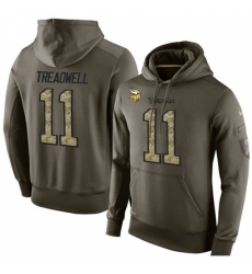 NFL Nike Minnesota Vikings 11 Laquon Treadwell Green Salute To Service Mens Pullover Hoodie