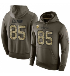 NFL Nike Minnesota Vikings 85 Rhett Ellison Green Salute To Service Mens Pullover Hoodie