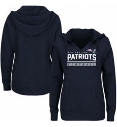NFL New England Patriots Majestic Womens Self Determination Pullover Hoodie Navy
