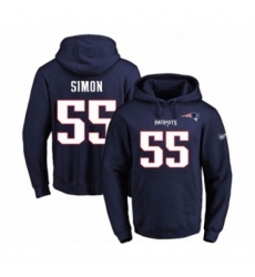 Football Mens New England Patriots 55 John Simon Navy Blue Name Number Pullover Hoodie