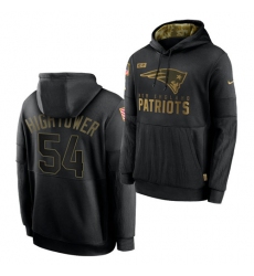 Men New England Patriots 54 Dont 27a Hightower 2020 Salute To Service Black Sideline Performance Pullover Hoodie