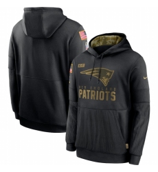 Men New England Patriots Nike 2020 Salute to Service Sideline Performance Pullover Hoodie Black