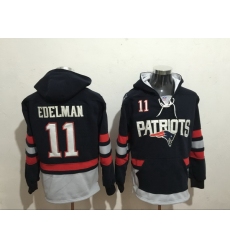 Men Nike New England Patriots Julian Edelman 11 NFL Winter Thick Hoodie