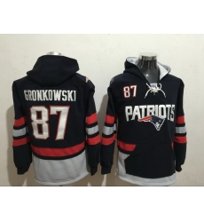 Men Nike New England Patriots Rob Gronkowski 87 NFL Winter Thick Hoodie