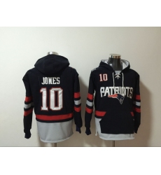 NFL Men New England Patriots 10 Mac Jones Stitched Hoodie