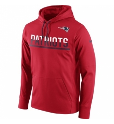 NFL Mens New England Patriots Nike Sideline Circuit Red Pullover Hoodie