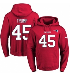 NFL Mens Nike New England Patriots 45 Donald Trump Red Name Number Pullover Hoodie